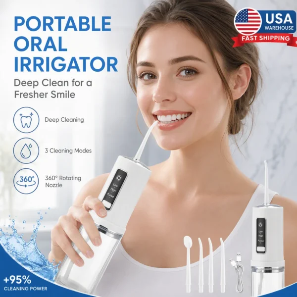Cordless Water Flosser 230ML Adjustable Pressure, Gum Care