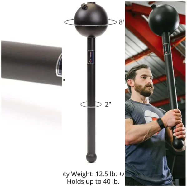 Loadable Hammer 12.5LB Empty, Up to 40LB Weighted Steel Club