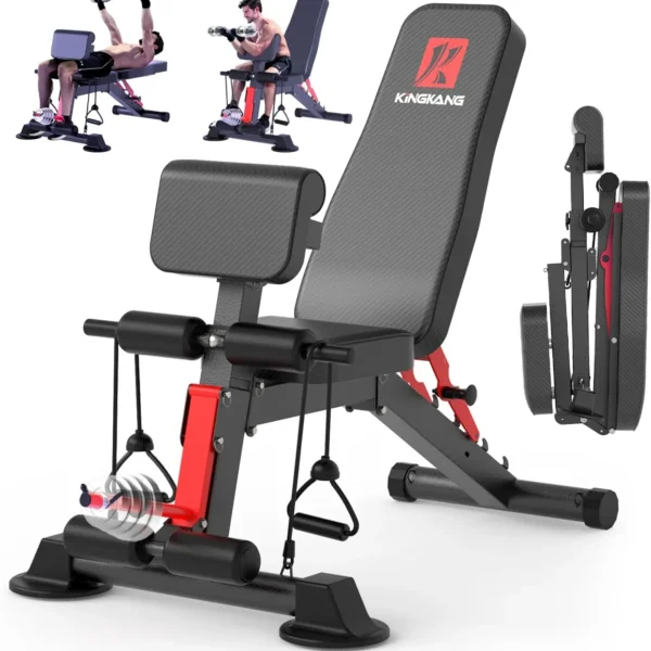 14-in-1 Foldable Dumbbell Bench Weight Pre-Assembled Multi-Functional 1000 lbs 6 Adjustable Levels for Full Body Workout